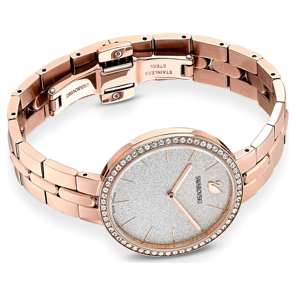 Swarovski Cosmopolitan Diamond Powder Silver Dial Rose Gold Steel Strap Watch for Women - 5517803 Buy Now By Swarovski