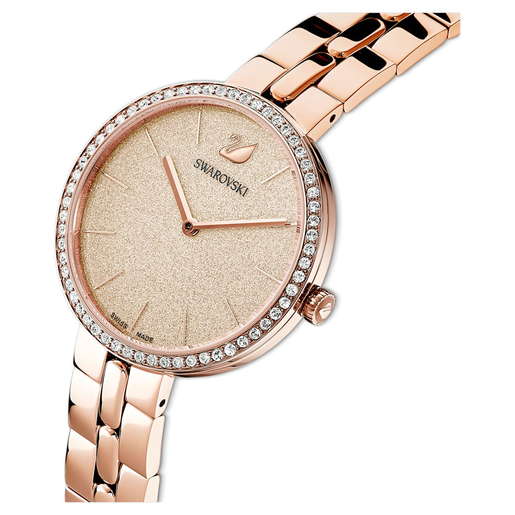 Swarovski Cosmopolitan Diamond Powder Gold Dial Rose Gold Steel Strap Watch for Women - 5517800 Buy Now By Swarovski