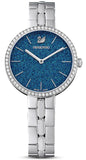 Swarovski Cosmopolitan Blue Dial Silver Steel Strap Watch for Women - 5517790 Buy Now By Swarovski