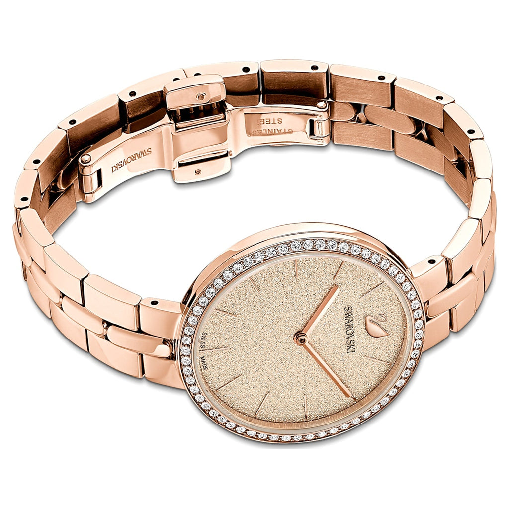 Swarovski Cosmopolitan Diamond Powder Gold Dial Rose Gold Steel Strap Watch for Women - 5517800 Buy Now By Swarovski