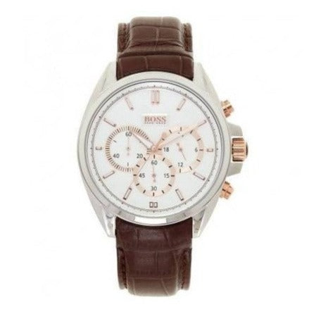 Hugo Boss Driver Quartz Silver Dial Brown Leather Strap Watch For Men - HB1512881 Buy Now By Hugo Boss