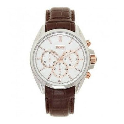 Hugo Boss Driver Quartz Silver Dial Brown Leather Strap Watch For Men - HB1512881 Buy Now By Hugo Boss