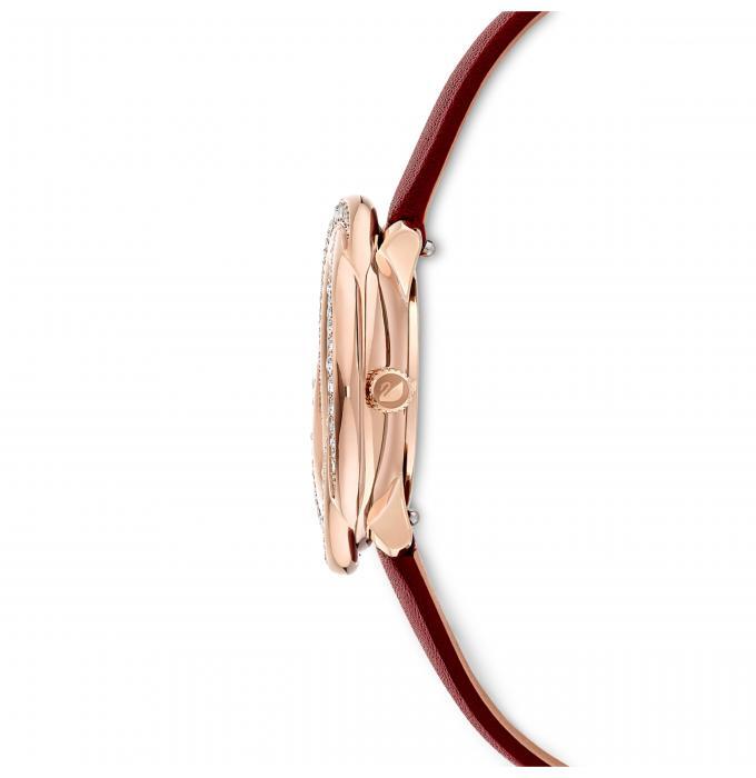 Swarovski Crystal Flower Red Dial Red Leather Strap Watch for Women - 5552780 Buy Now By Swarovski