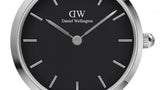 Daniel Wellington Iconic Link Black Dial Silver Steel Strap Watch For Women - DW00100208 Buy Now By Daniel Wellington