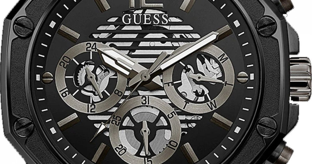 Guess Momentum Black Dial Black Rubber Strap Watch for Men - GW0263G4 Buy Now By Guess
