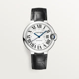 Cartier Ballon Bleu de Cartier Silver Dial Black Leather Strap Watch for Men - WSBB0026 Buy Now By Cartier