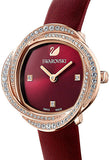 Swarovski Crystal Flower Red Dial Red Leather Strap Watch for Women - 5552780 Buy Now By Swarovski