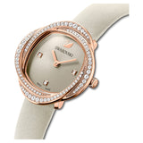 Swarovski Crystal Flower Grey Dial Grey Leather Strap Watch for for Women - 5552424 Buy Now By Swarovski