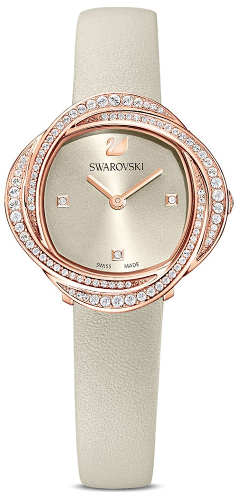 Swarovski Crystal Flower Grey Dial Grey Leather Strap Watch for for Women - 5552424 Buy Now By Swarovski
