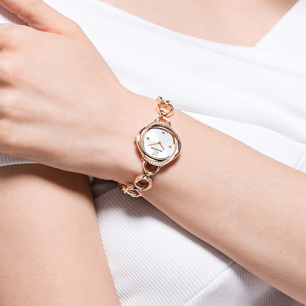 Swarovski Crystal Flower Silver Dial Rose Gold Steel Strap Watch for Women - 5547626 Buy Now By Swarovski