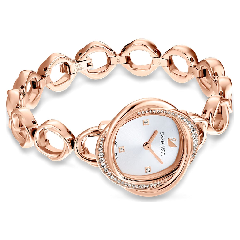 Swarovski Crystal Flower Silver Dial Rose Gold Steel Strap Watch for Women - 5547626 Buy Now By Swarovski
