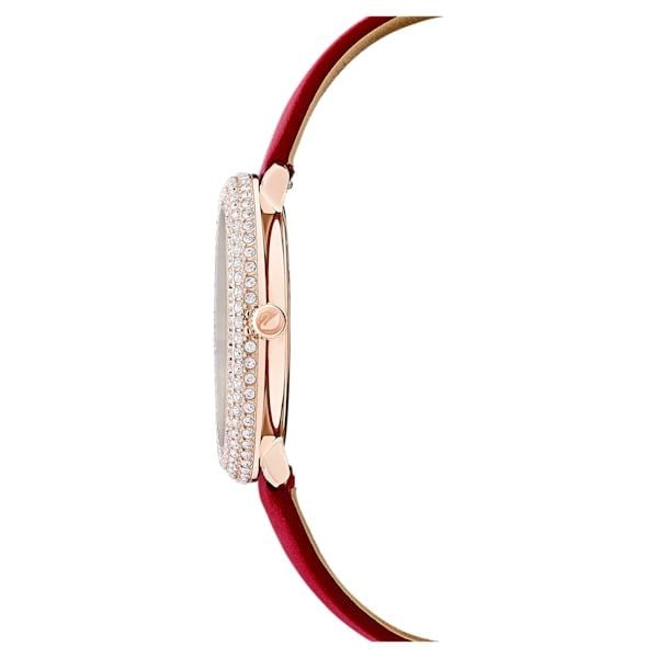 Swarovski Crystal Frost Red Dial Red Leather Strap Watch for Women - 5519226 Buy Now By Swarovski