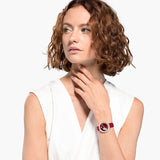 Swarovski Crystal Frost Red Dial Red Leather Strap Watch for Women - 5519226 Buy Now By Swarovski