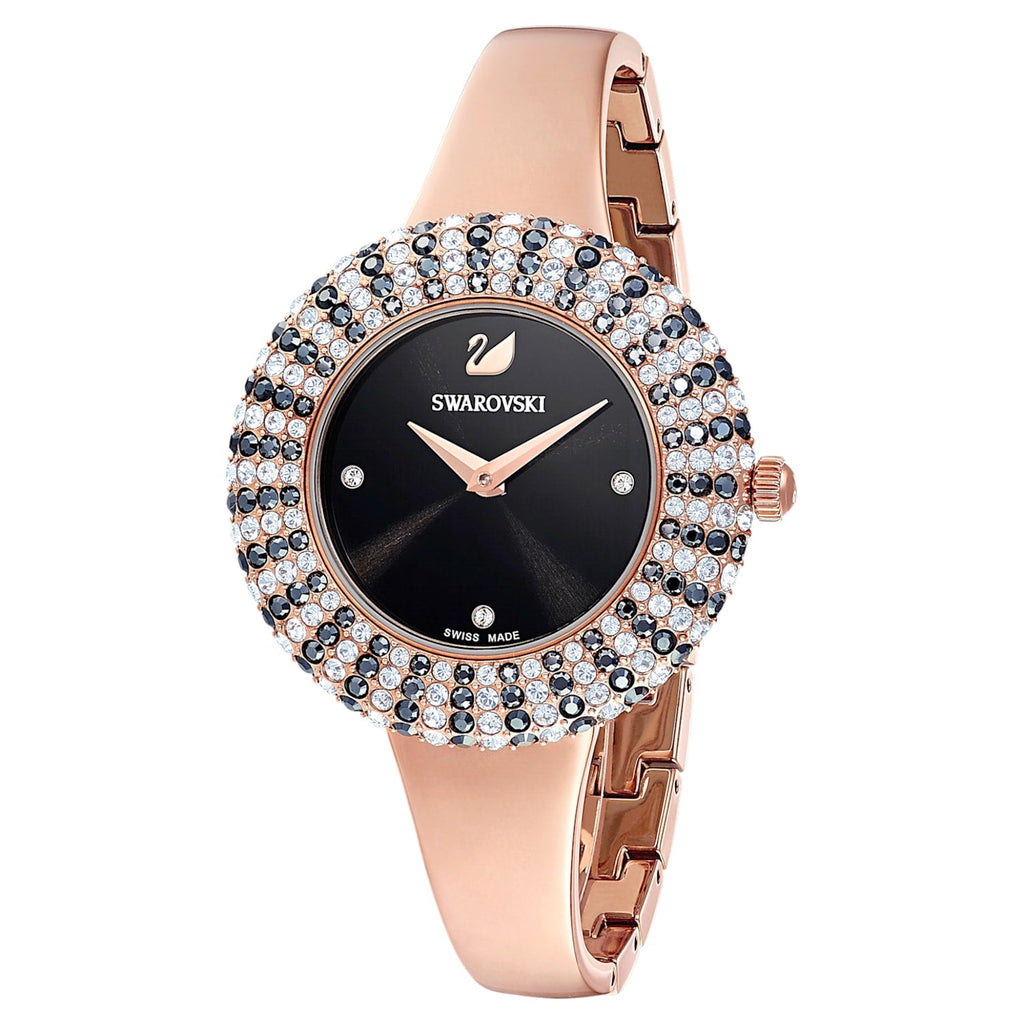 Swarovski Crystal Rose Black Dial Rose Gold Steel Strap Watch for Women - 5484050 Buy Now By Swarovski