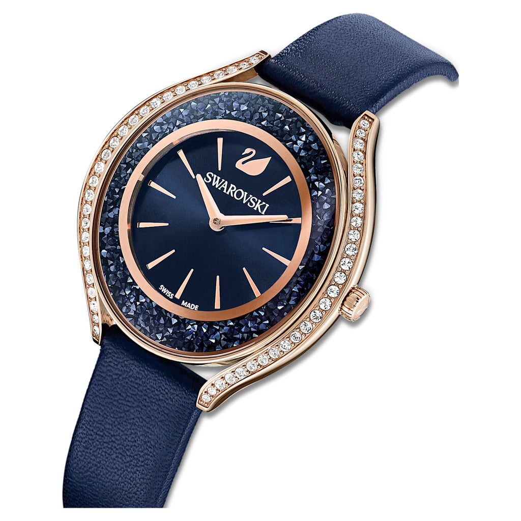 Swarovski Crystalline Aura Blue Dial Blue Leather Strap Watch for Women - 5519447 Buy Now By Swarovski