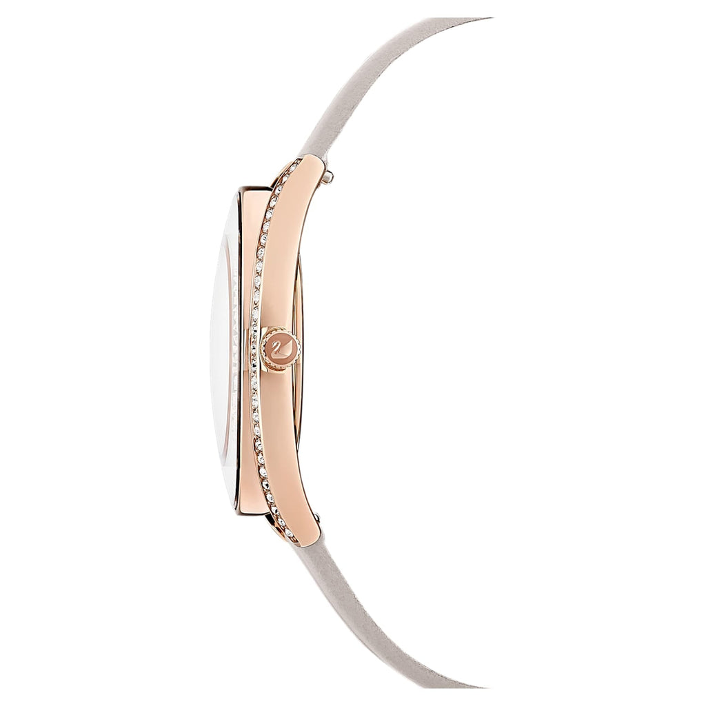 Swarovski Crystalline Aura Silver Dial Beige Leather Strap Watch for Women - 5519450 Buy Now By Swarovski