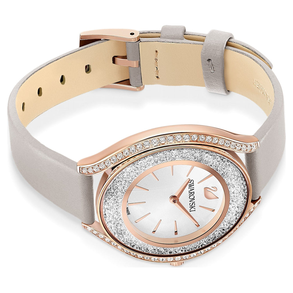 Swarovski Crystalline Aura Silver Dial Beige Leather Strap Watch for Women - 5519450 Buy Now By Swarovski