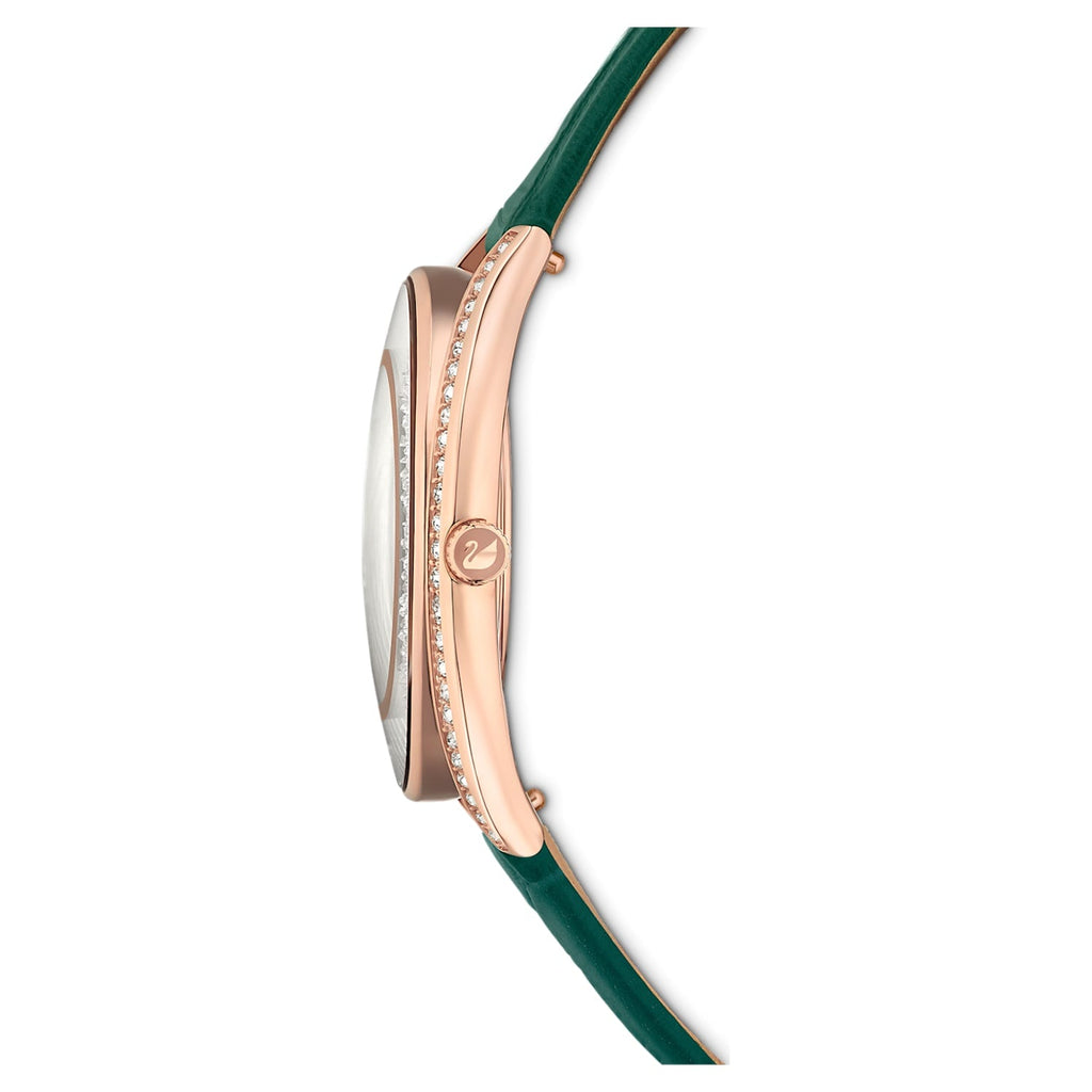 Swarovski Crystalline Aura Green Dial Green Leather Strap Watch for Women - 5644078 Buy Now By Swarovski