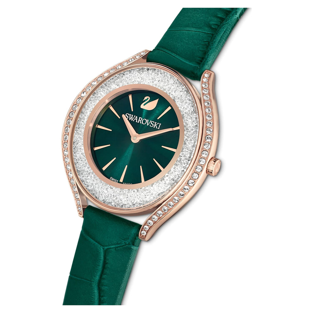 Swarovski Crystalline Aura Green Dial Green Leather Strap Watch for Women - 5644078 Buy Now By Swarovski