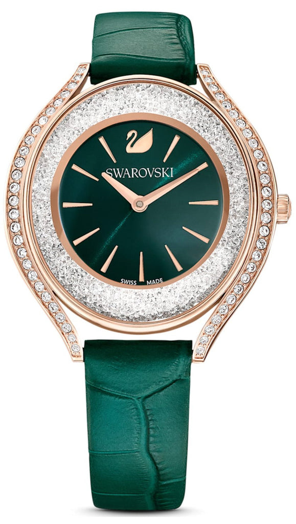 Swarovski Crystalline Aura Green Dial Green Leather Strap Watch for Women - 5644078 Buy Now By Swarovski