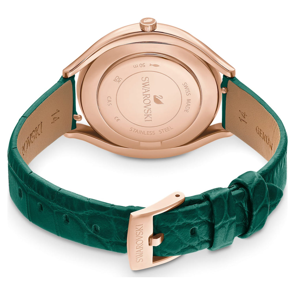 Swarovski Crystalline Aura Green Dial Green Leather Strap Watch for Women - 5644078 Buy Now By Swarovski