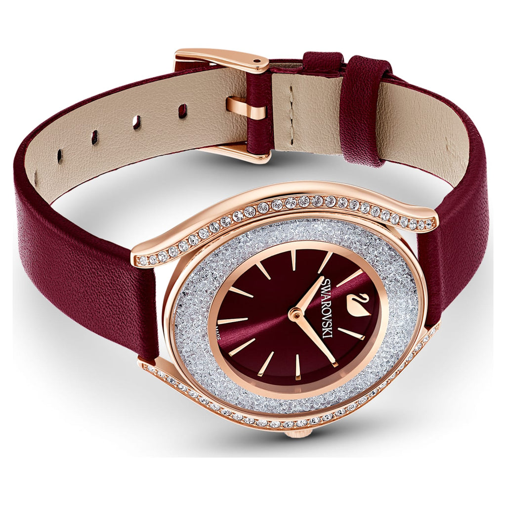 Swarovski Crystalline Aura Red Dial Red Leather Strap Watch for Women - 5558637 Buy Now By Swarovski