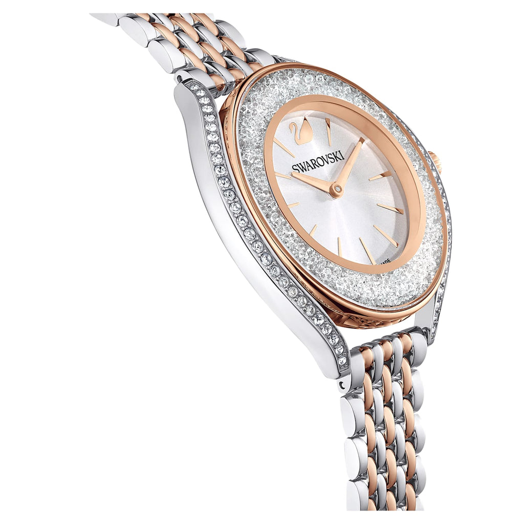 Swarovski Crystalline Aura Silver Dial Rose Gold Steel Strap Watch for Women - 5519459 Buy Now By Swarovski
