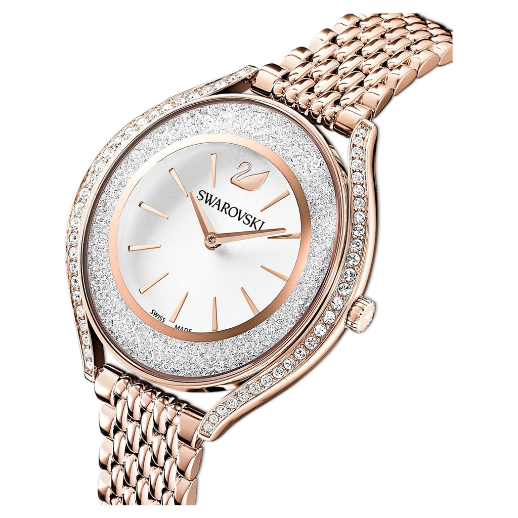 Swarovski Crystalline Aura Silver Dial Rose Gold Steel Strap Watch for Women - 5519459 Buy Now By Swarovski
