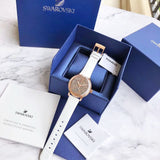 Swarovski Crystalline Hours Quartz Grey Dial Black Leather Strap Watch for Women - 5344635 Buy Now By Swarovski