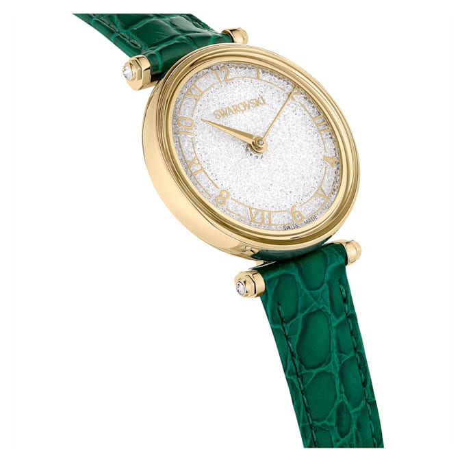 Swarovski Crystalline Wonder Silver Dial Green Leather Strap Watch for Women - 5656893 Buy Now By Swarovski