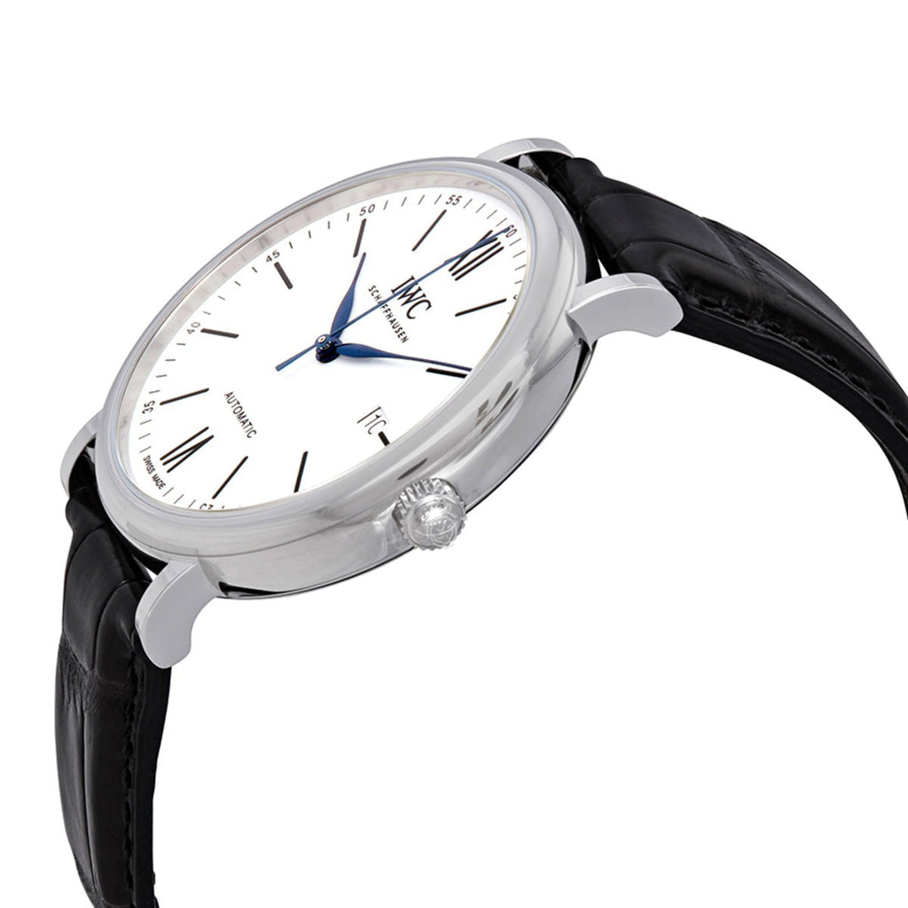 IWC Portofino Automatic '150 Years' Edition Automatic White Dial Black Leather Strap Watch for Men - IW356519 Buy Now By IWC