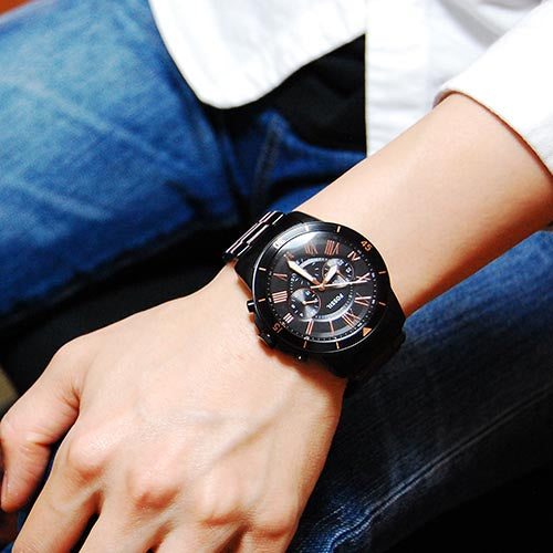 Fossil Grant Sport Chronograph Black Dial Black Steel Strap Watch for Men - FS5374 Buy Now By Fossil