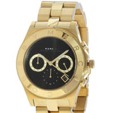 Marc Jacobs Blade Chronograph Black Dial Gold Steel Strap Watch for Women - MBM3309 Buy Now By Marc Jacobs