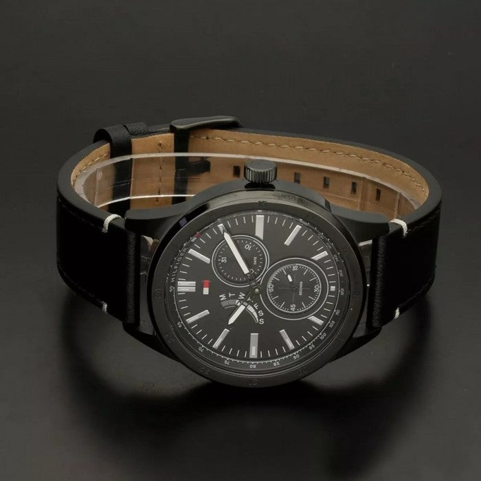 Tommy Hilfiger Austin Black Dial Black Leather Strap Watch for Men - 1791638 Buy Now By Tommy Hilfiger