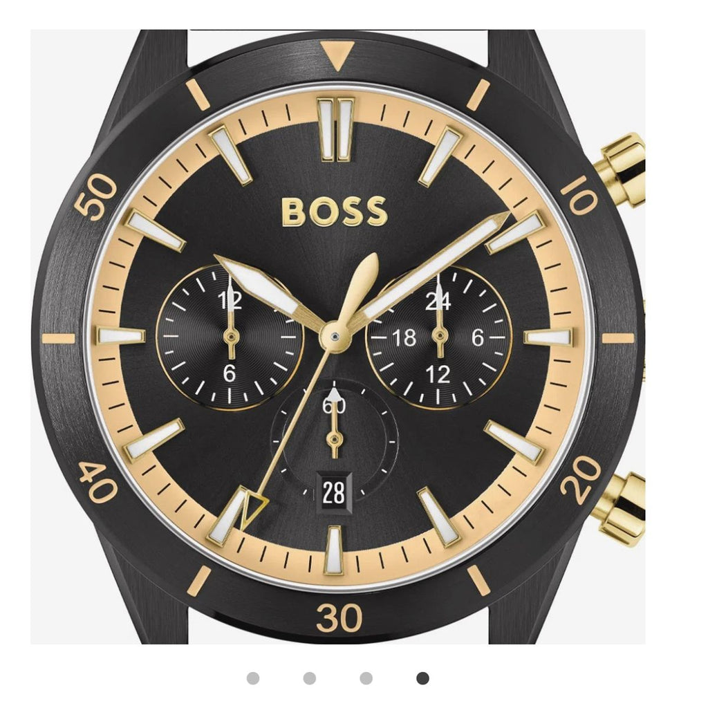 Hugo Boss Santiago Black Dial Black Nylon Strap Watch for Men - 1513935 Buy Now By Hugo Boss