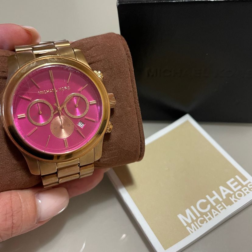 Michael Kors Runway Pink Dial Rose Gold Steel Strap Watch for Women - MK5931 Buy Now By Michael Kors