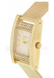 Guess Nouveau Diamonds Gold Dial Gold Mesh Bracelet Watch for Women - W0127L2 Buy Now By Guess