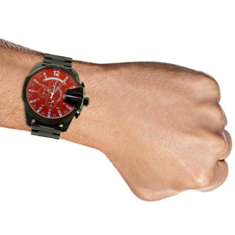Diesel Mega Chief Chronograph Black Dial Black Steel Strap Watch For Men - DZ4318 Buy Now By Diesel