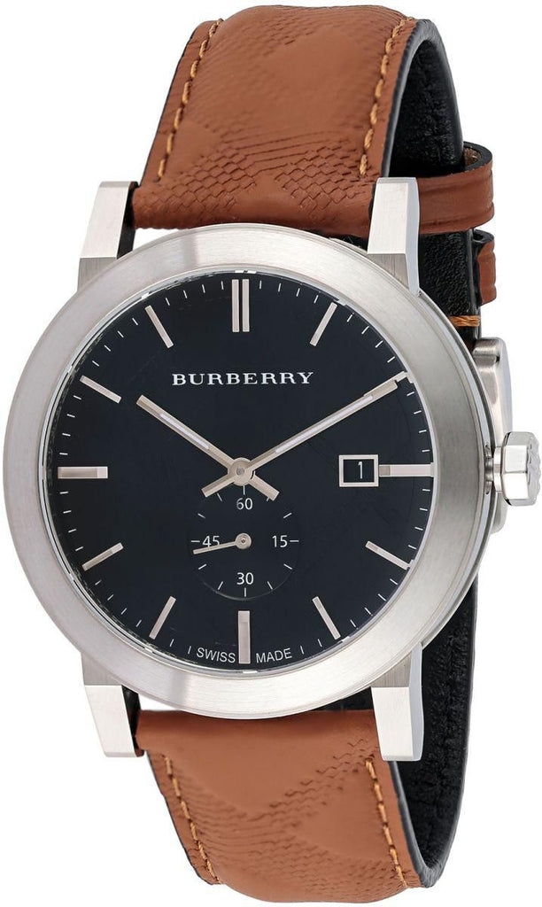 Burberry The City Black Dial Brown Leather Strap Watch for Men - BU9905 Buy Now By Burberry