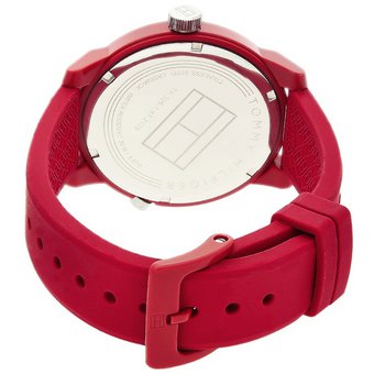 Tommy Hilfiger Denim Quartz Red Dial Red Rubber Strap Watch for Men - 1791480 Buy Now By Tommy Hilfiger