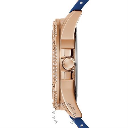Guess Queen Quartz Crystals Rose Gold Dial Blue Silicone Strap Watch For Women - GW0536L5 Buy Now By Guess