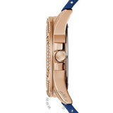 Guess Queen Quartz Crystals Rose Gold Dial Blue Silicone Strap Watch For Women - GW0536L5 Buy Now By Guess