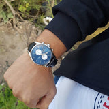 Hugo Boss Jet Blue Dial Black Leather Strap Watch for Men - 1513283 Buy Now By Hugo Boss