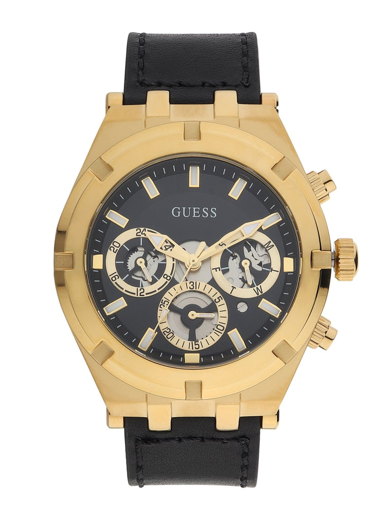 Guess Continental Black Dial Black Rubber Strap Watch for Men - GW0262G2 Buy Now By Guess