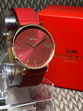 Coach Perry Red Dial Red Leather Strap Watch for Women - 14503867 Buy Now By Coach