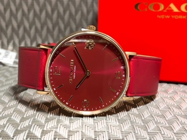 Coach Perry Red Dial Red Leather Strap Watch for Women - 14503867 Buy Now By Coach