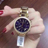 Michael Kors Parker Chronograph Blue Dial Gold Steel Strap Watch For Women - MK6262 Buy Now By Michael Kors