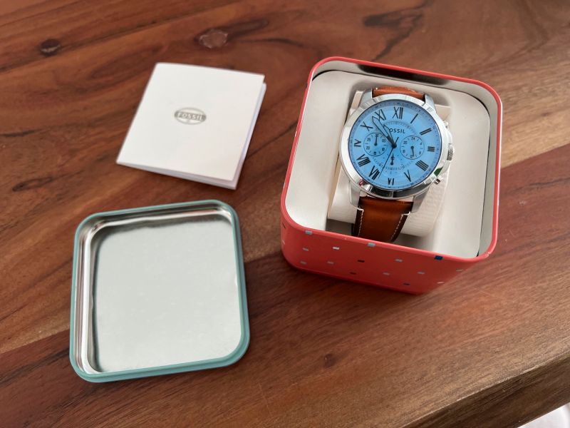 Fossil Grant Chronograph Blue Dial Brown Leather Strap Watch for Men - FS5184 Buy Now By Fossil