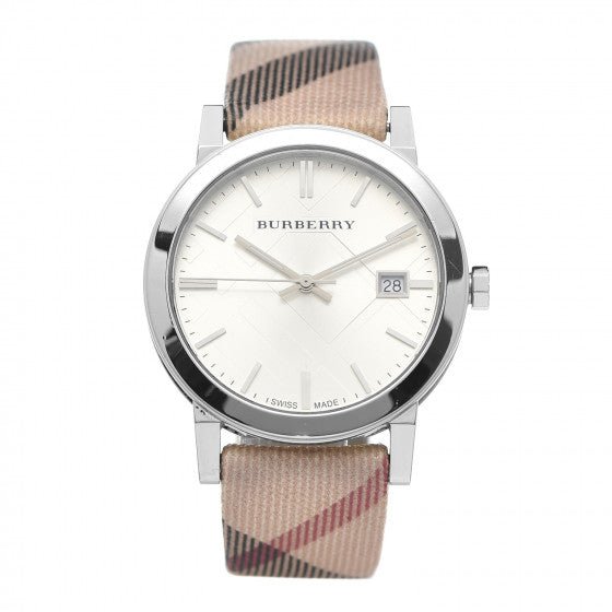 Burberry The City Nova Silver Dial White Leather Strap Watch for Women - BU9022 Buy Now By Burberry