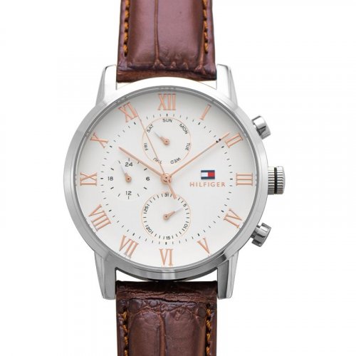 Tommy Hilfiger Kane Chronograph White Dial Brown Leather Strap Watch for Men - 1791400 Buy Now By Tommy Hilfiger
